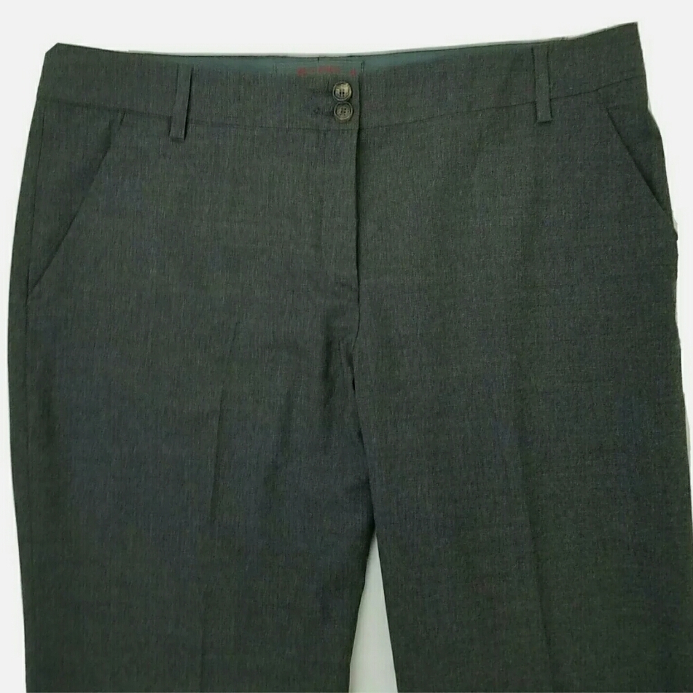 Etro Wool Gray Mid Rise Flat Front Dress Slacks